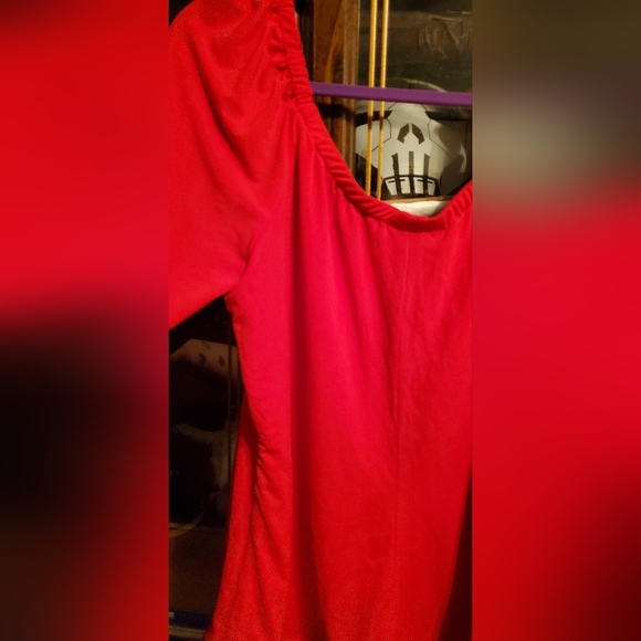 PEASANT TOP VACATION BLOUSE IN Red VIXEN BY MICHELINE PITT - Picture 6 of 9